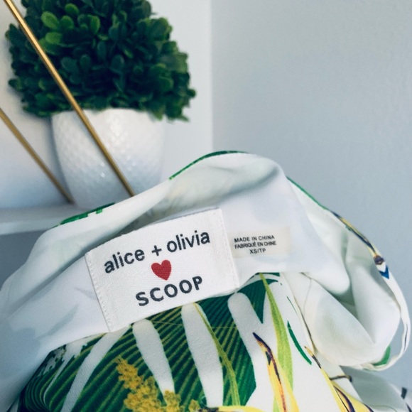 Alice + Olivia • Fierra T-Back Mini Dress in Sunburst Palm • SZ XS • Retail $275 - Picture 4 of 12